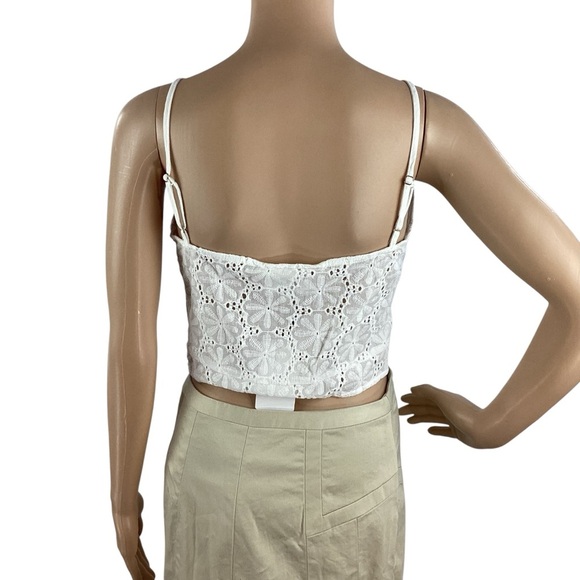 Line & Dot Lydia Cami Tank White Eyelet Cotton Top Size M - Picture 5 of 7